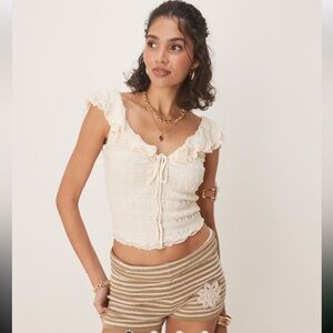 Free People Love You More Ruffle Top, XS, New with tags